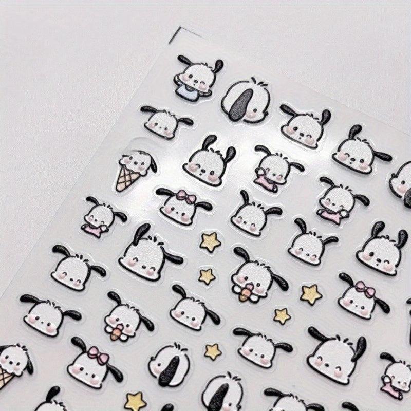 5 Animal Nail Transparent Self Adhesive Stickers DIY Decals