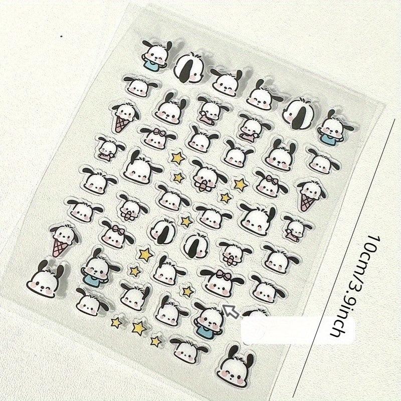 5 Animal Nail Transparent Self Adhesive Stickers DIY Decals