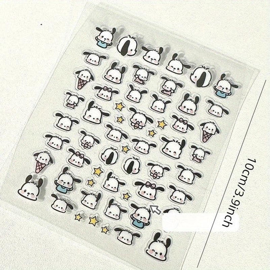 5 Animal Nail Transparent Self Adhesive Stickers DIY Decals