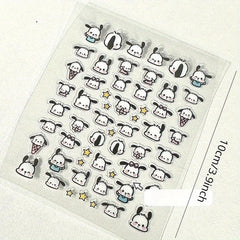 5 Animal Nail Transparent Self Adhesive Stickers DIY Decals
