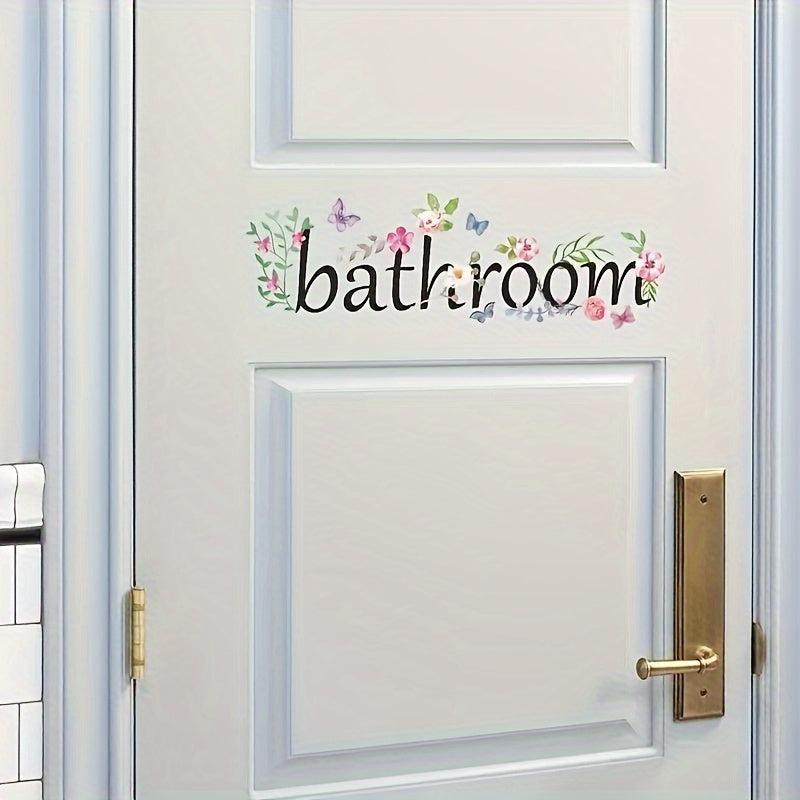 Green Leaves Butterfly Flower Wall Sticker Bathroom Door Home Decor