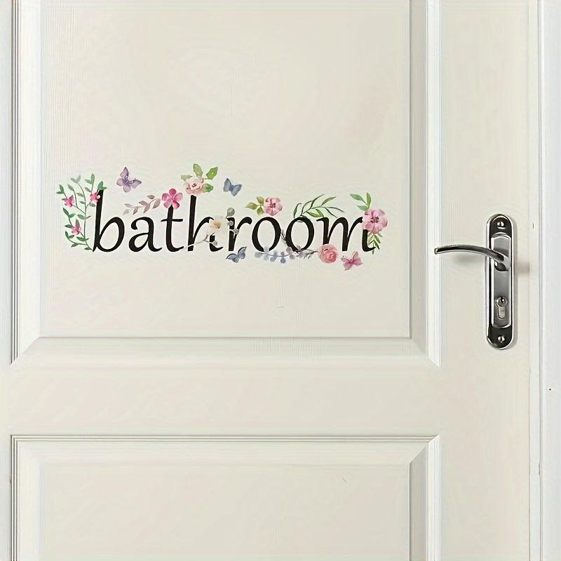 Green Leaves Butterfly Flower Wall Sticker Bathroom Door Home Decor