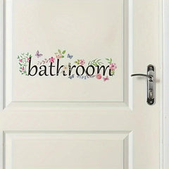 Green Leaves Butterfly Flower Wall Sticker Bathroom Door Home Decor