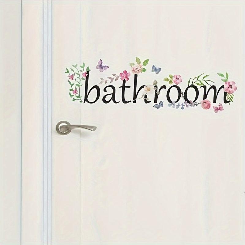 Green Leaves Butterfly Flower Wall Sticker Bathroom Door Home Decor