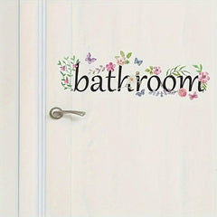 Green Leaves Butterfly Flower Wall Sticker Bathroom Door Home Decor