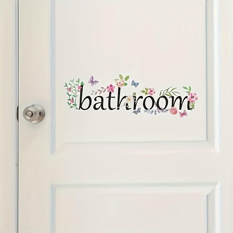 Green Leaves Butterfly Flower Wall Sticker Bathroom Door Home Decor