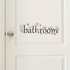 Green Leaves Butterfly Flower Wall Sticker Bathroom Door Home Decor