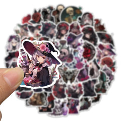 50pcs Gothic Rose Girl Waterproof Sticker PVC Decal