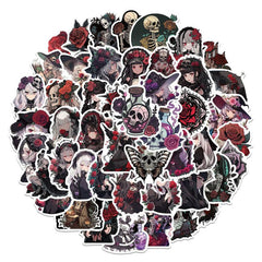 50pcs Gothic Rose Girl Waterproof Sticker PVC Decal