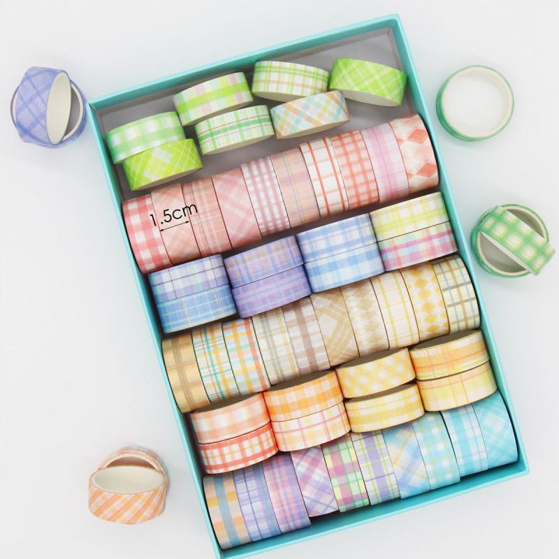 60 Rolls DIY Grid Washi Tape for Journal Stickers School Party Supplies