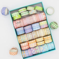 60 Rolls DIY Grid Washi Tape for Journal Stickers School Party Supplies