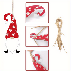 30pcs Wooden Hanging Decoration Santa Claus Gnome Elf Ornament
