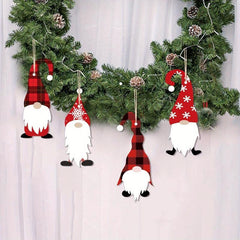 30pcs Wooden Hanging Decoration Santa Claus Gnome Elf Ornament