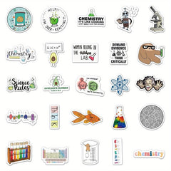 50pcs Chemistry Equations Waterproof Cartoon Stickers for Motorcycle Laptop
