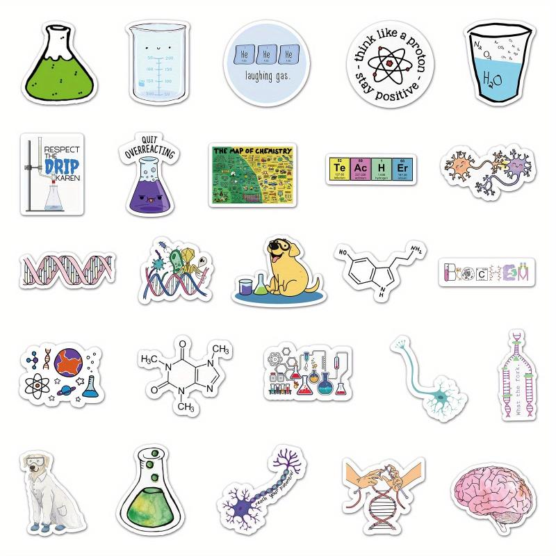 50pcs Chemistry Equations Waterproof Cartoon Stickers for Motorcycle Laptop