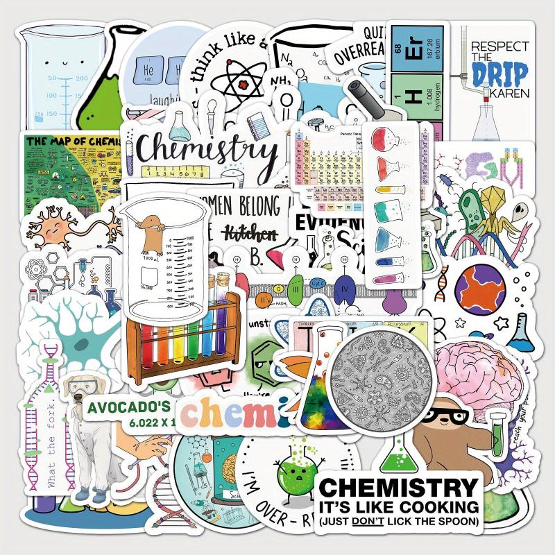 50pcs Chemistry Equations Waterproof Cartoon Stickers for Motorcycle Laptop