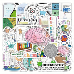50pcs Chemistry Equations Waterproof Cartoon Stickers for Motorcycle Laptop