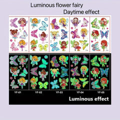 5pcs Flower Fairy Butterfly Children's Tattoo Stickers Fun Waterproof Party Gift