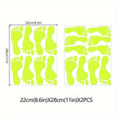 2pcs Glow in the dark Little Feet Stickers Room Decoration