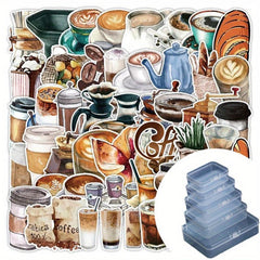 50pcs Coffee Graffiti Stickers Car Mobile Phone Guitar Decoration Stickers