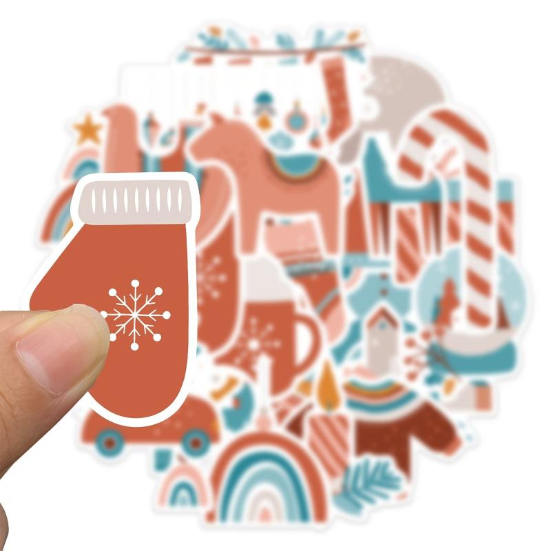 24pcs Cartoon Christmas Decoration Stickers Waterproof DIY Stickers