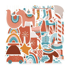 24pcs Cartoon Christmas Decoration Stickers Waterproof DIY Stickers