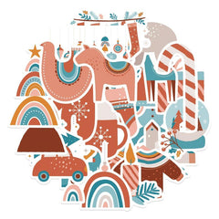 24pcs Cartoon Christmas Decoration Stickers Waterproof DIY Stickers
