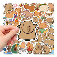 50Pcs Cartoon Capybara Waterproof Stickers DIY Creative Toys