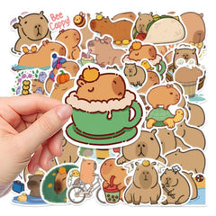 50Pcs Cartoon Capybara Waterproof Stickers DIY Creative Toys