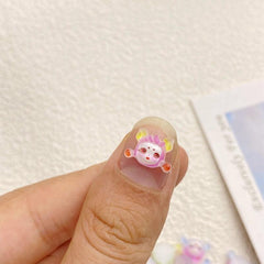 10pcs Mini Resin Girl Flat Back Ornament for Jewelry Making