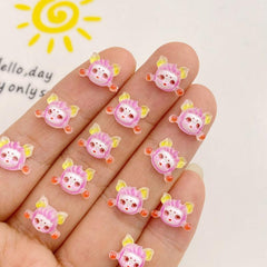 10pcs Mini Resin Girl Flat Back Ornament for Jewelry Making