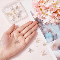 2pcs Bow Tie Earrings Alloy Earrings Bow Shape for Jewelry Making