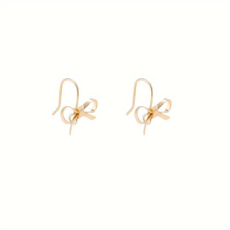 2pcs Bow Tie Earrings Alloy Earrings Bow Shape for Jewelry Making
