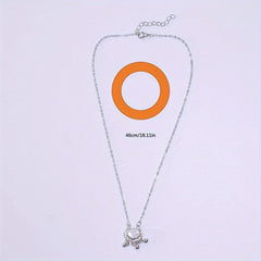 Cat Eye Stone Long Live Lock Bell Pendant Boho Accessories