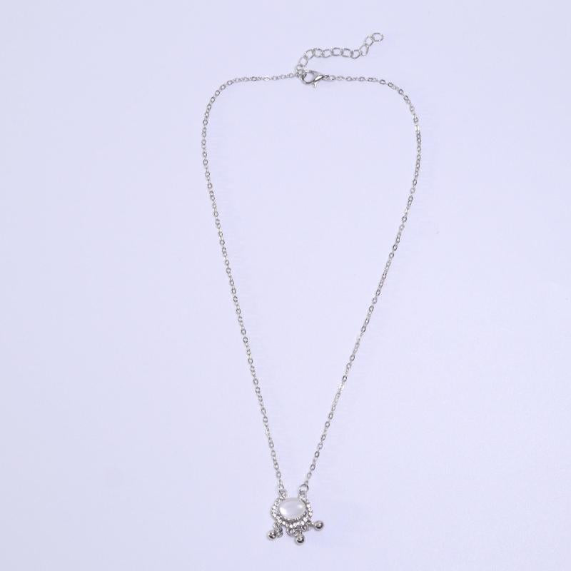 Cat Eye Stone Long Live Lock Bell Pendant Boho Accessories