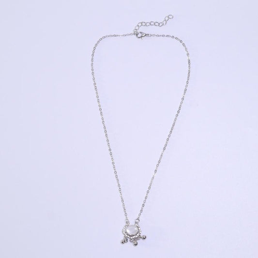 Cat Eye Stone Long Live Lock Bell Pendant Boho Accessories