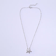 Cat Eye Stone Long Live Lock Bell Pendant Boho Accessories