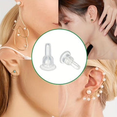 20pcs Silicone Earring Hooks Transparent Dustproof Soft Ear Safety Pads