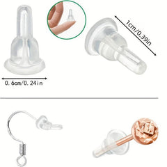 20pcs Silicone Earring Hooks Transparent Dustproof Soft Ear Safety Pads
