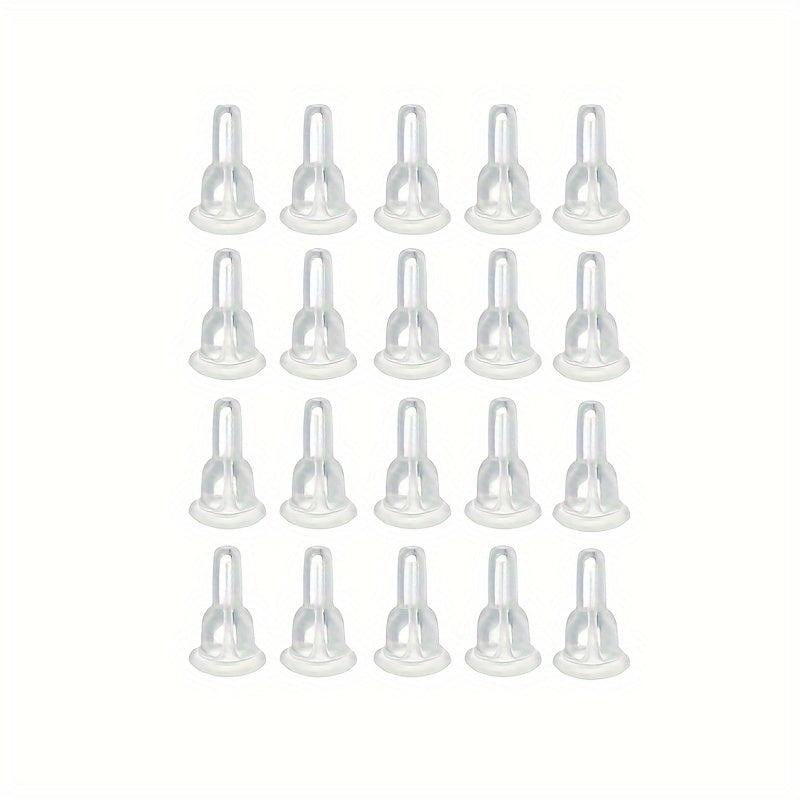 20pcs Silicone Earring Hooks Transparent Dustproof Soft Ear Safety Pads
