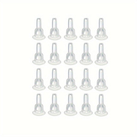 20pcs Silicone Earring Hooks Transparent Dustproof Soft Ear Safety Pads