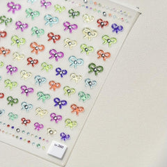 DIY Crystal Nail Stickers Colorful Jelly Pearl Bow Nail Stickers