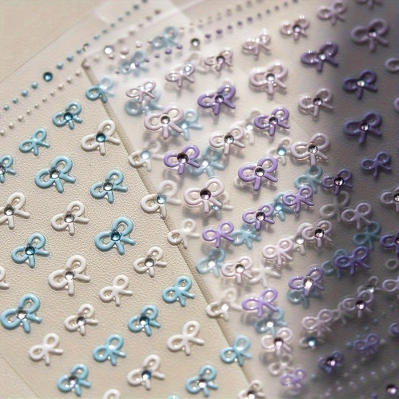 DIY Crystal Nail Stickers Colorful Jelly Pearl Bow Nail Stickers