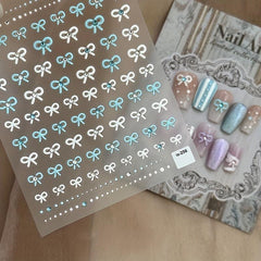 DIY Crystal Nail Stickers Colorful Jelly Pearl Bow Nail Stickers