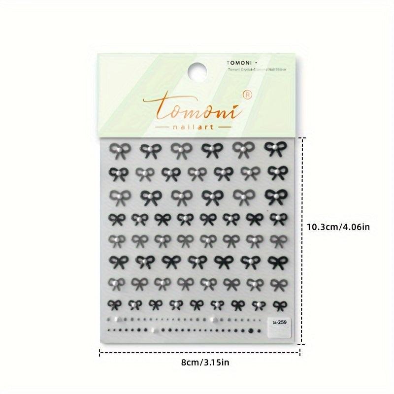 DIY Crystal Nail Stickers Colorful Jelly Pearl Bow Nail Stickers