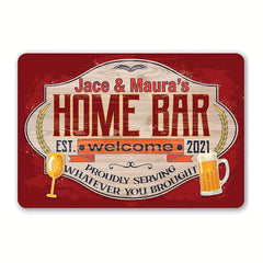 Home Bar Sign: Bar And Pub Rules Alcohol Beer Sign - Man Cave Basement Decor