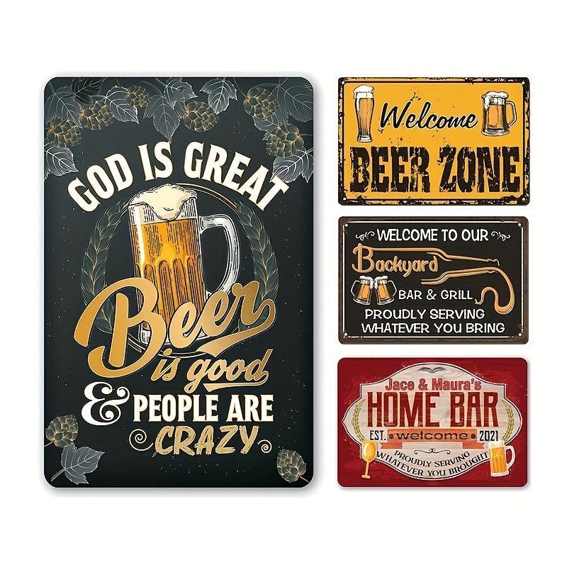 Home Bar Sign: Bar And Pub Rules Alcohol Beer Sign - Man Cave Basement Decor
