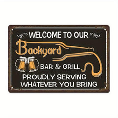 Home Bar Sign: Bar And Pub Rules Alcohol Beer Sign - Man Cave Basement Decor