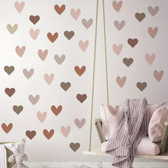 Bohemian Style Morandi Brown Love Wall Stickers for Home Decor