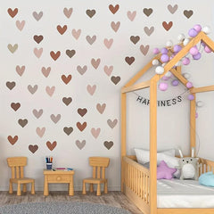 Bohemian Style Morandi Brown Love Wall Stickers for Home Decor